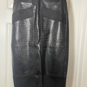 Marc New York Black Textured Pencil Skirt